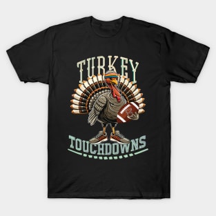 Turkey and Touchdowns - Thanksgiving Football Edition T-Shirt